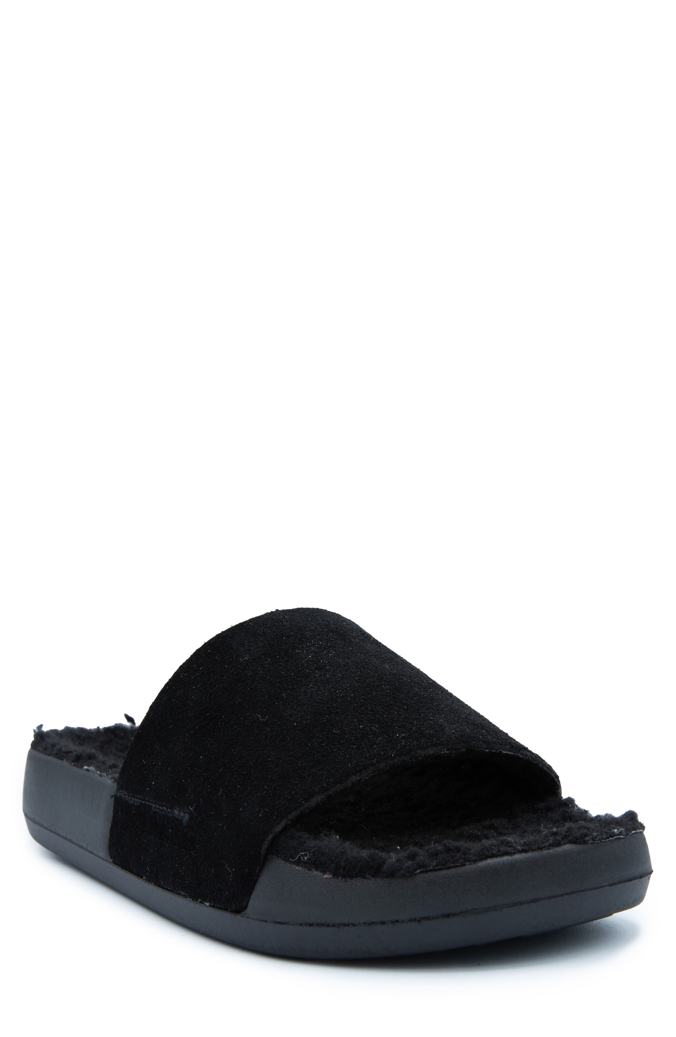 BRANDBLACK Apres Kashiba Faux Shearling Slide Sandal, Main, color, 