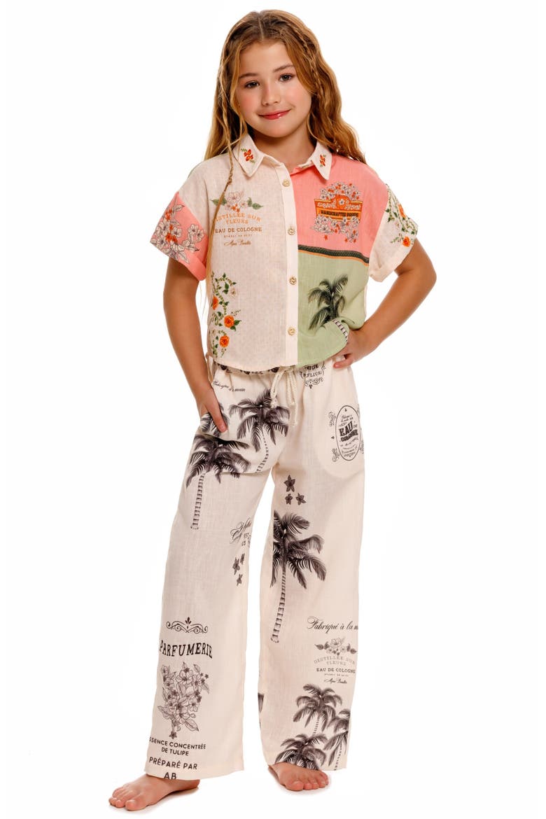 Kids' Clarabelle Short Sleeve Button-Up Shirt, Alternate, color, WHITE
