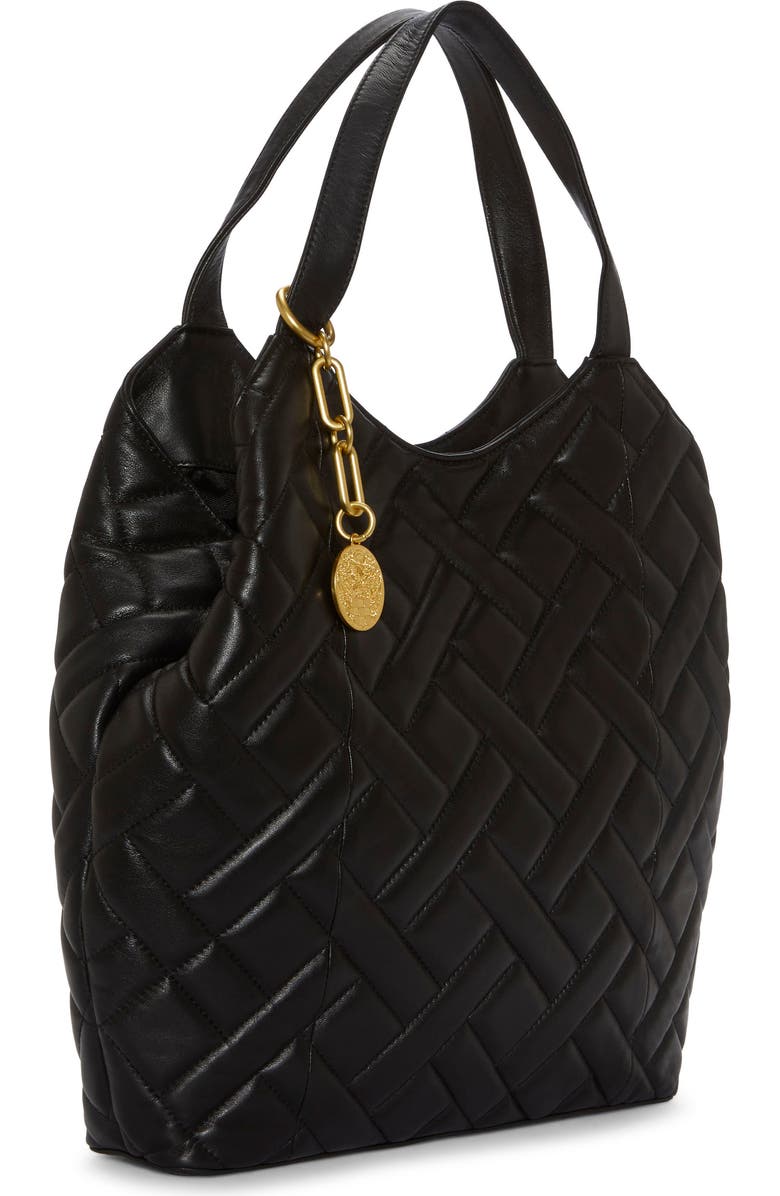 Vince Camuto Kisho Quilted Leather Shoulder Bag, Alternate, color, Black