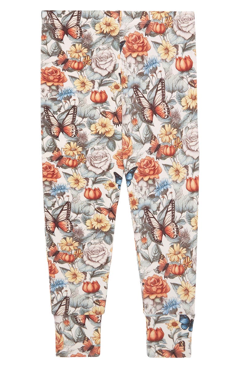 Posh Peanut Kids' Butterfly Print Fitted Two-Piece Pajamas, Alternate, color, 