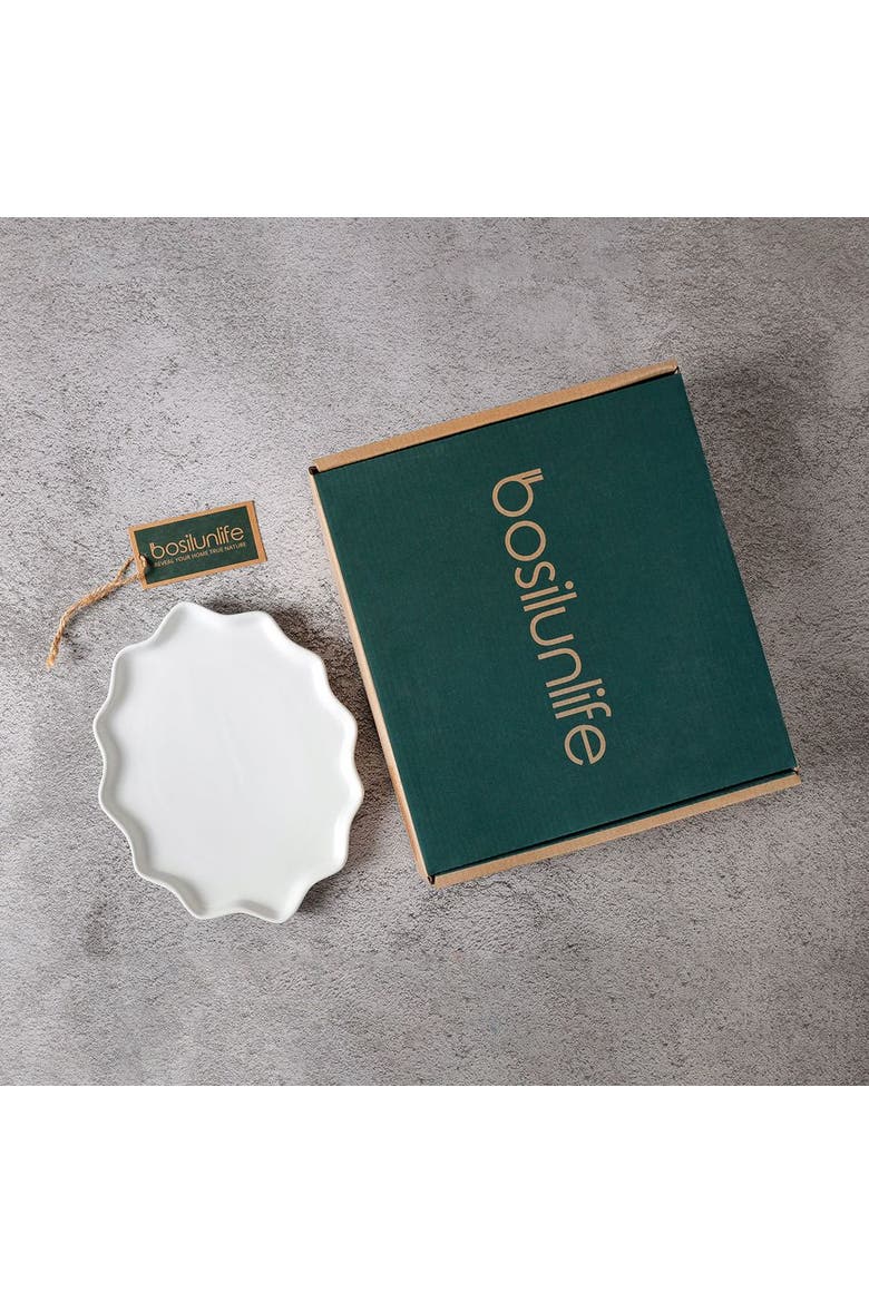 Bring Nature Inside Dinner Plate Recycled Eco-Clay 4-pcs set, Alternate, color, White
