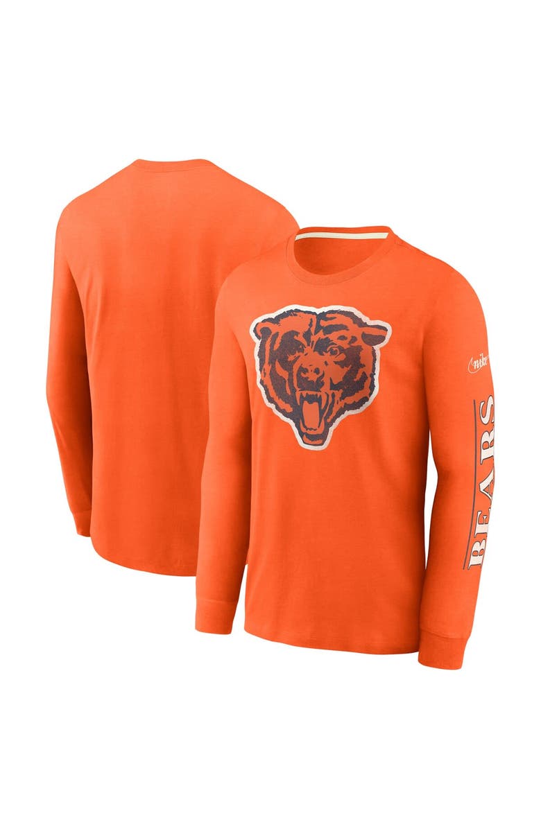 Nike Men's Nike Orange Chicago Bears Fashion Tri-Blend Long Sleeve T-Shirt, Main, color, 