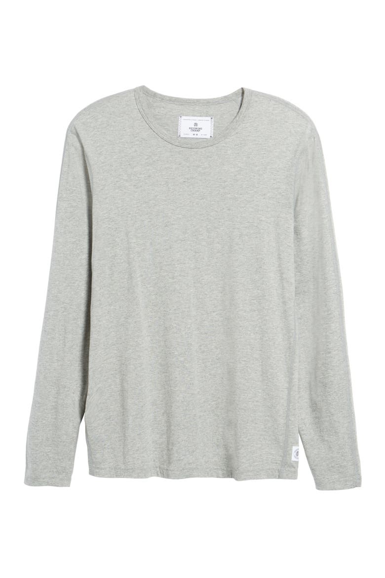 Crewneck Long Sleeve T-Shirt, Alternate, color, HEATHER GREY