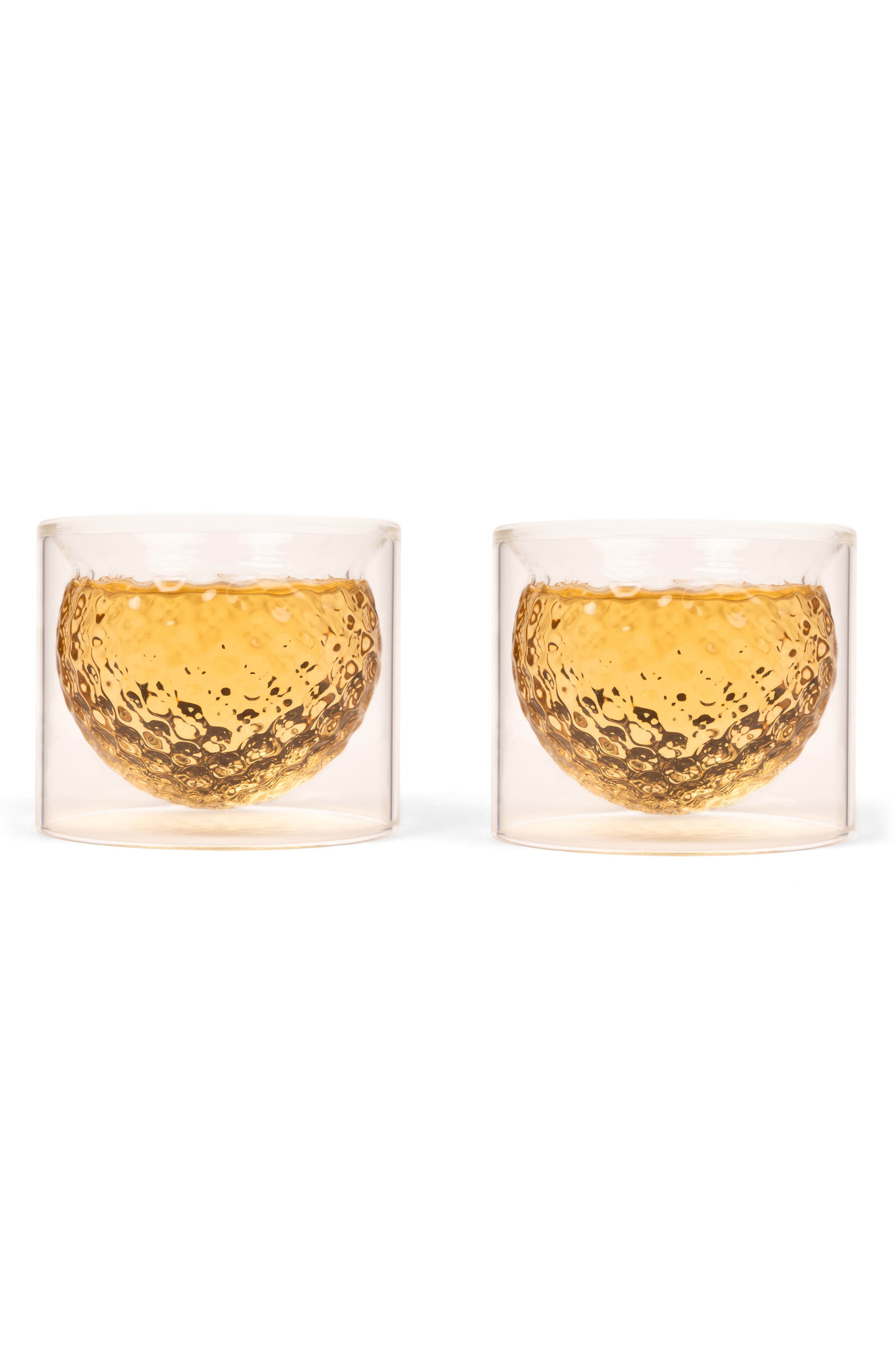 Kikkerland Design Set of 2 Golf Ball Glasses