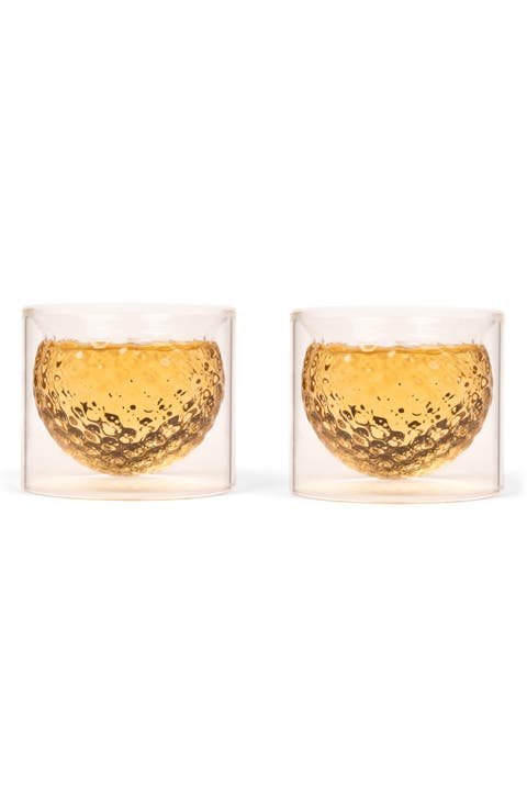 Set of 2 Golf Ball Glasses