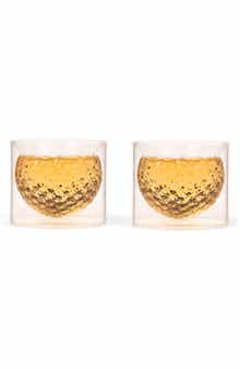 Kikkerland Design Set of 2 Golf Ball Glasses
