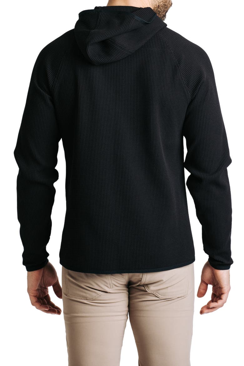 Venture Waffle Performance Pullover Hoodie, Alternate, color, BLACK