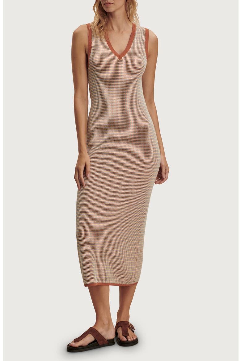 Albane Knit Cotton Midi Dress, Main, color, CARAMEL CLAY