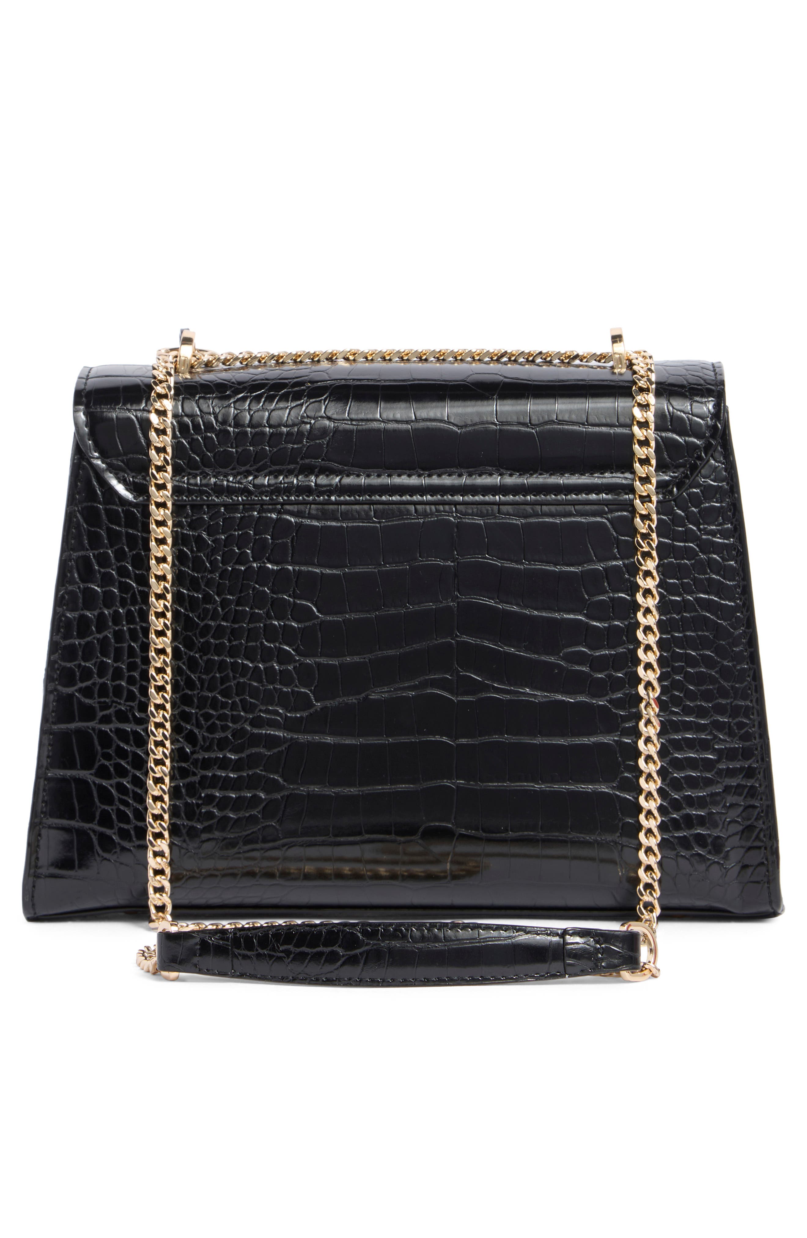 Lou Croc Embossed Crossbody Bag, Alternate, color, BLACK SYNTHETIC EMB CROCO