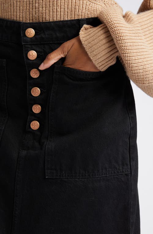 Ulla Johnson The Bea Denim Midi Skirt In Noir Wash