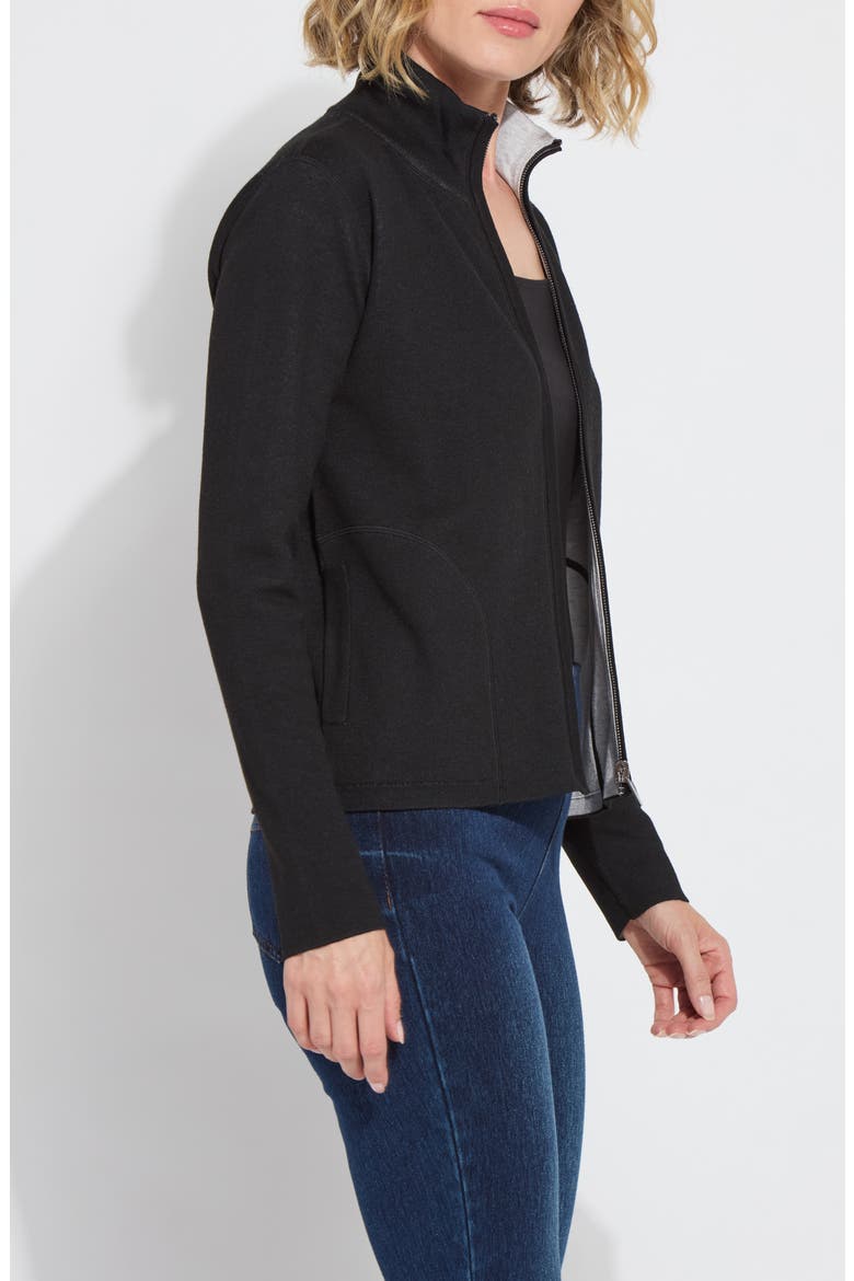 Reversible Zip Up Cardigan, Alternate, color, BLACK/ PEARL GREY MELANGE