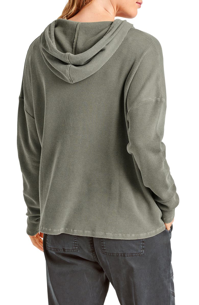 Splendid Jaime Thermal Hoodie, Alternate, color, Soft Vintage Olive Branch