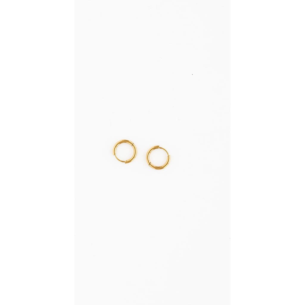 Pip Pop Thin Gold Hoop 8mm Earrings