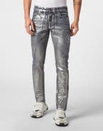 PHILIPP PLEIN Denim Trousers Super Straight Cut Fit Men