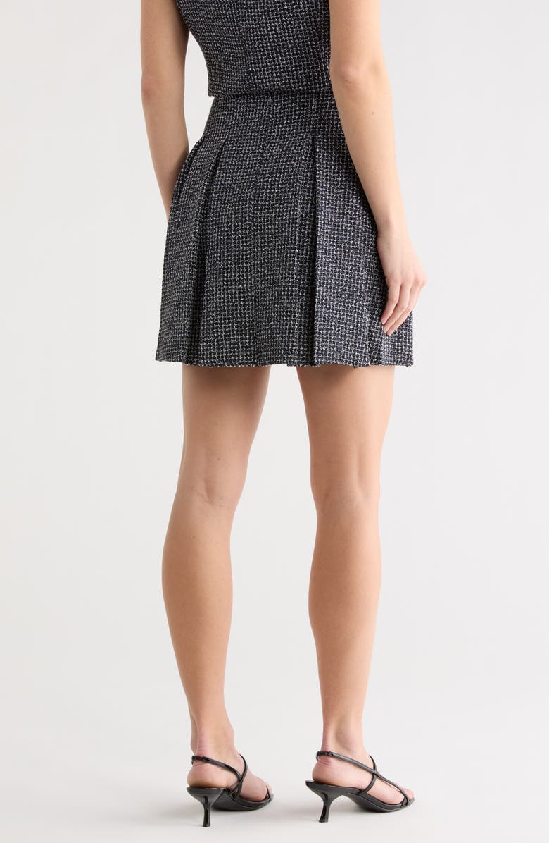 DKNY Pleated Tweed Miniskirt, Alternate, color, Navy Combo