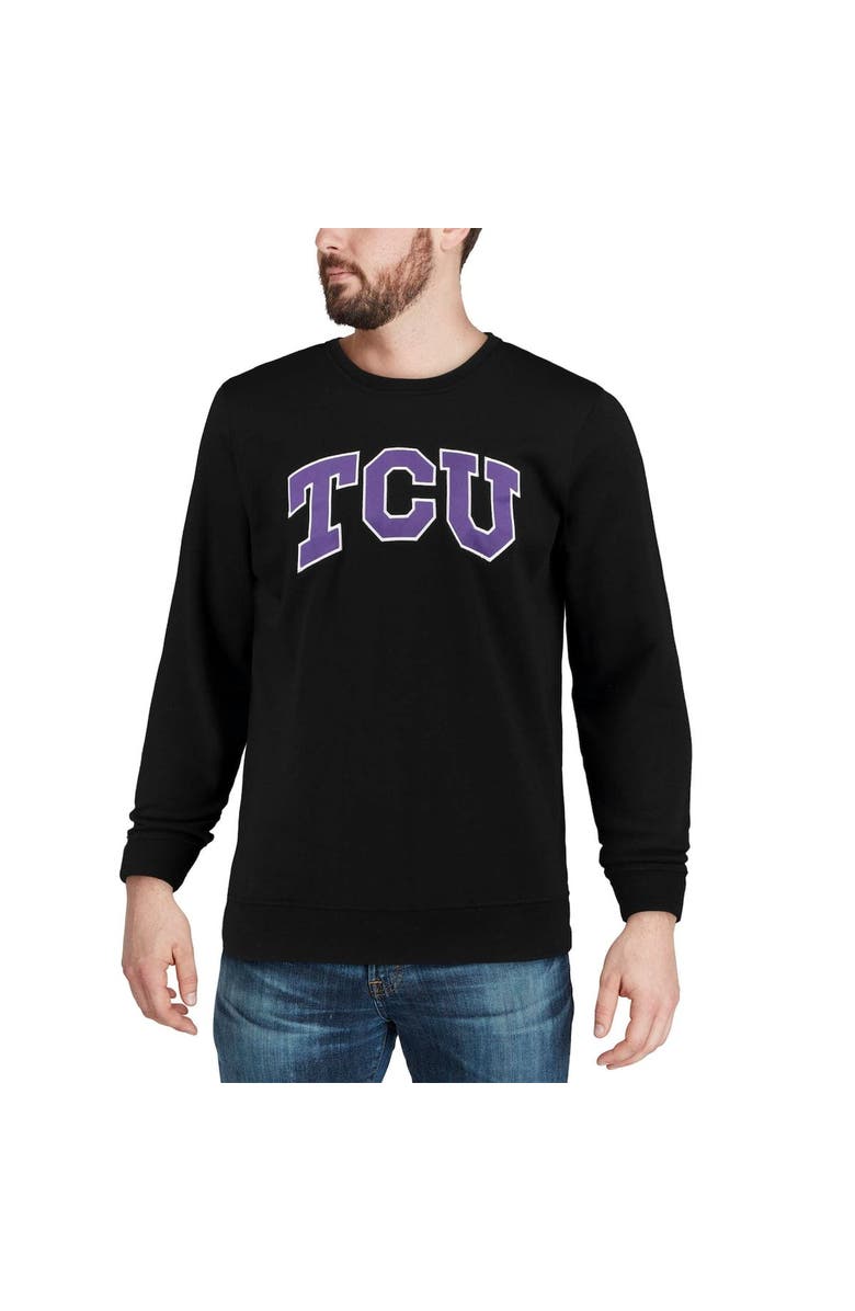 COLOSSEUM Men's Colosseum Black TCU Horned Frogs Arch & Logo Crew Neck Sweatshirt, Alternate, color, Black