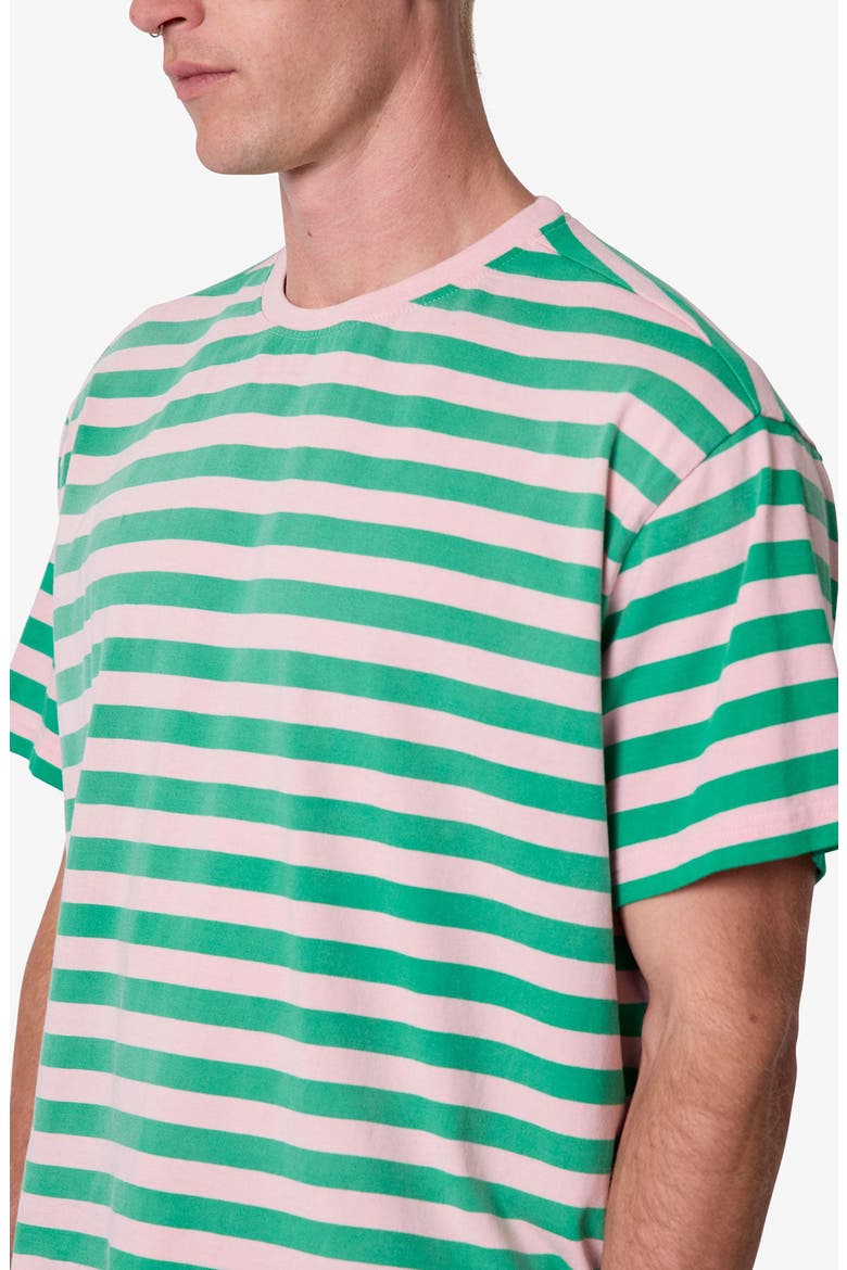 Stripe Cotton T-Shirt, Alternate, color, PINK/ GREEN