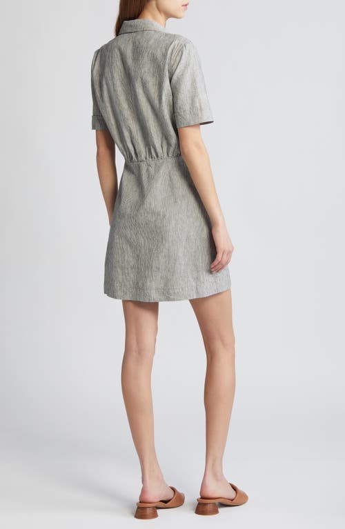 Sessun Sessùn Tanohi Linen & Cotton Shirtdress In Whiblack