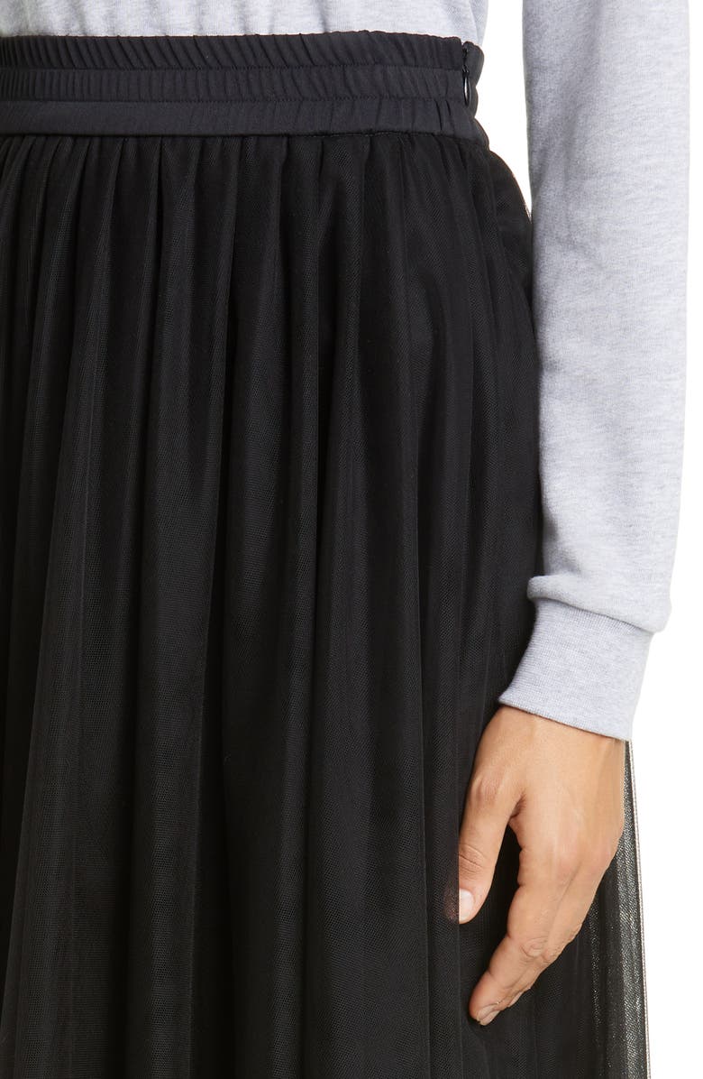 Fabiana Filippi Pleated Tulle Midi Skirt, Alternate, color, 