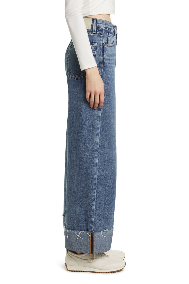 Sofie Cuffed High Waist Wide Leg Jeans, Alternate, color, PEBBLES