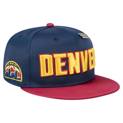 Men's New Era  Navy/Red Denver Nuggets Throwback Satin Vintage Pin Two-Tone 59FIFTY Fitted Hat