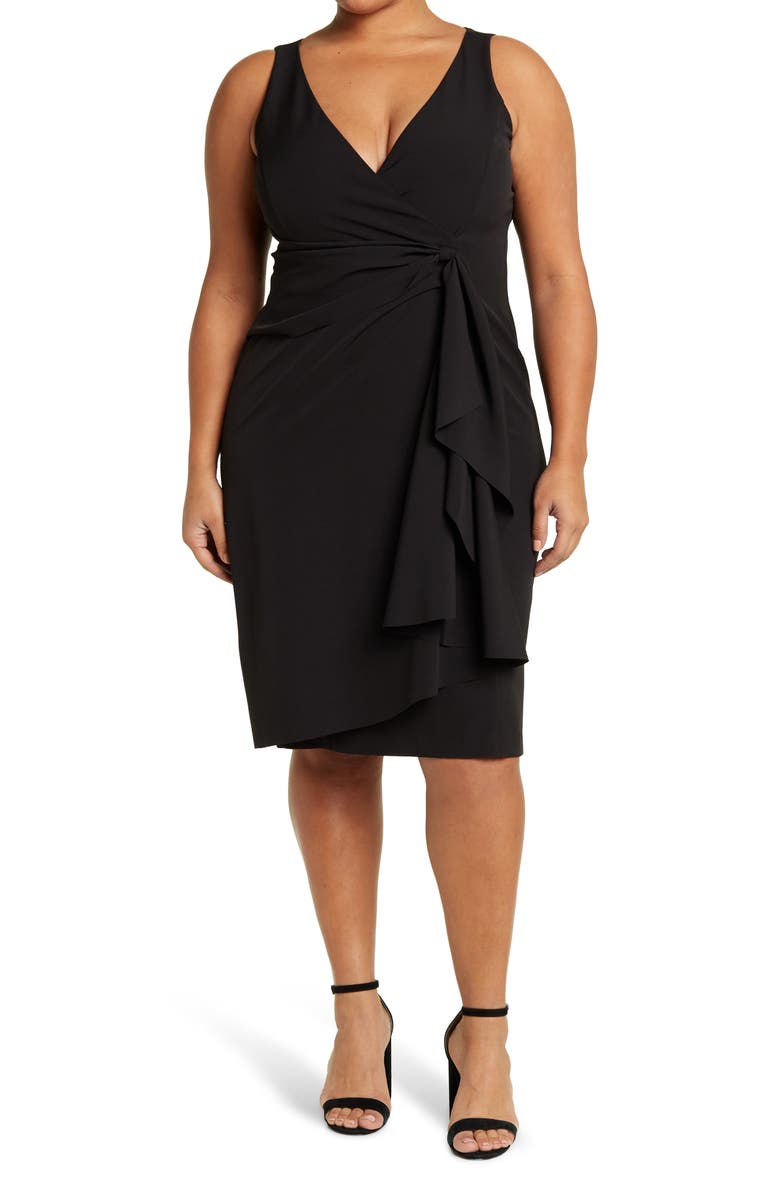 Marina V-Neck Cascade Shealth Dress, Main, color, 