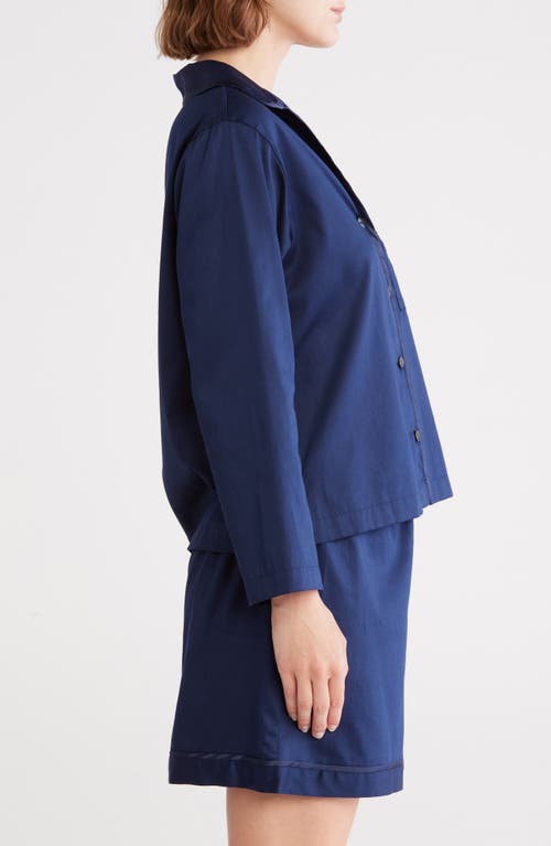 Natori Embroidered Cotton Sateen Pajamas In Blue