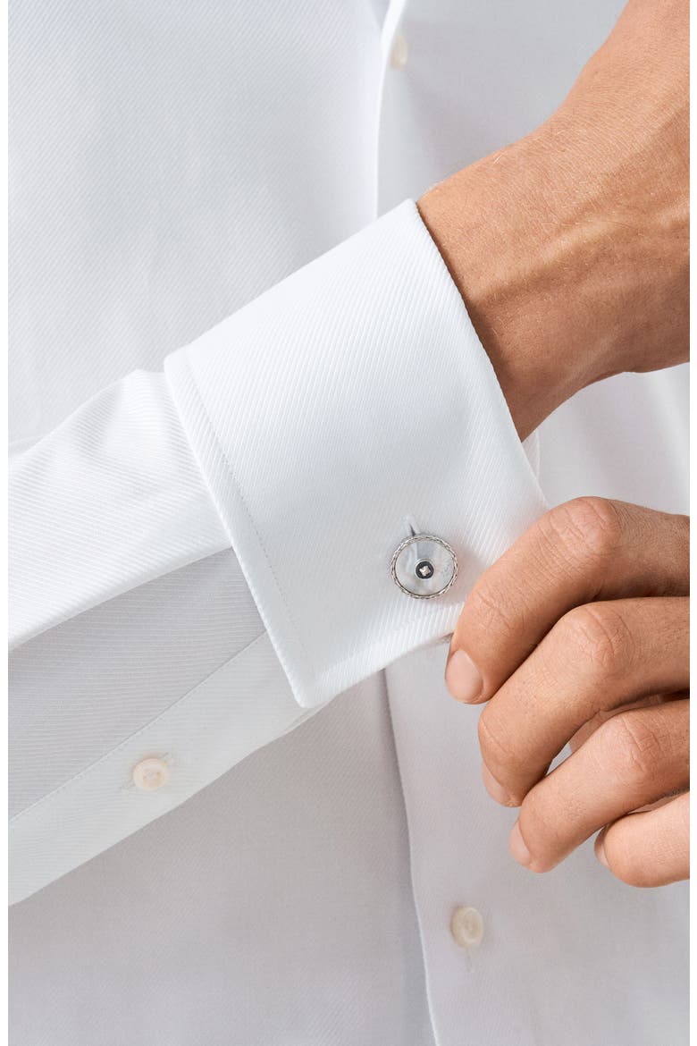 Contemporary Fit Diamond Weave Dress Shirt, Alternate, color, WHITE