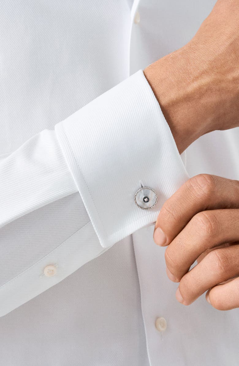 Eton Contemporary Fit Diamond Weave Dress Shirt, Alternate, color, White