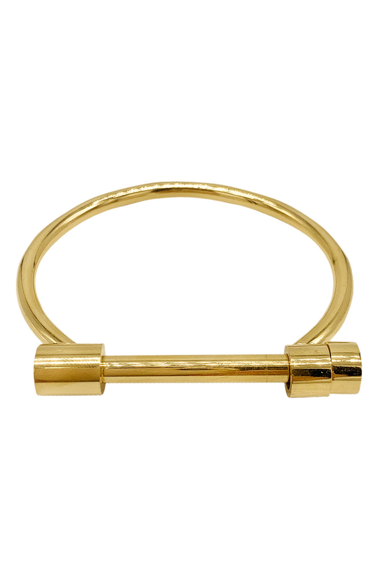 14K Yellow Gold Plated Stainless Steel Water Resistant Screw Cuff