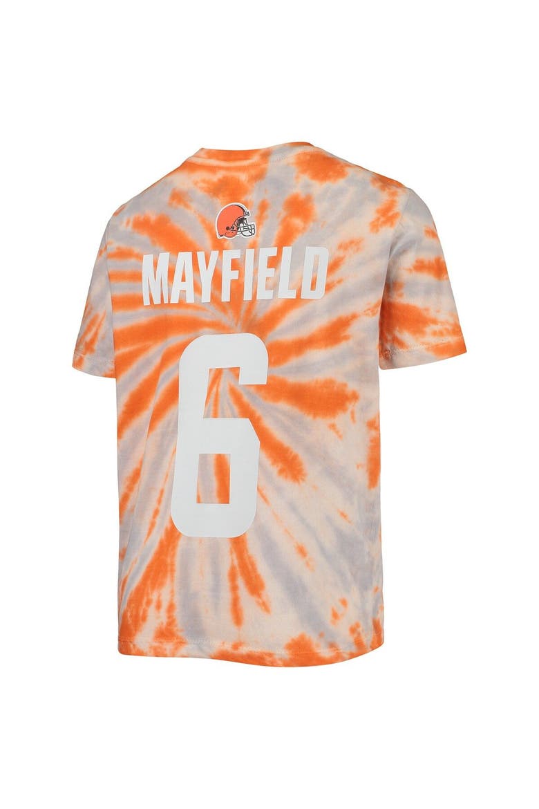 Youth Baker Mayfield Orange Cleveland Browns Tie-Dye Name & Number T-Shirt, Alternate, color, Orange