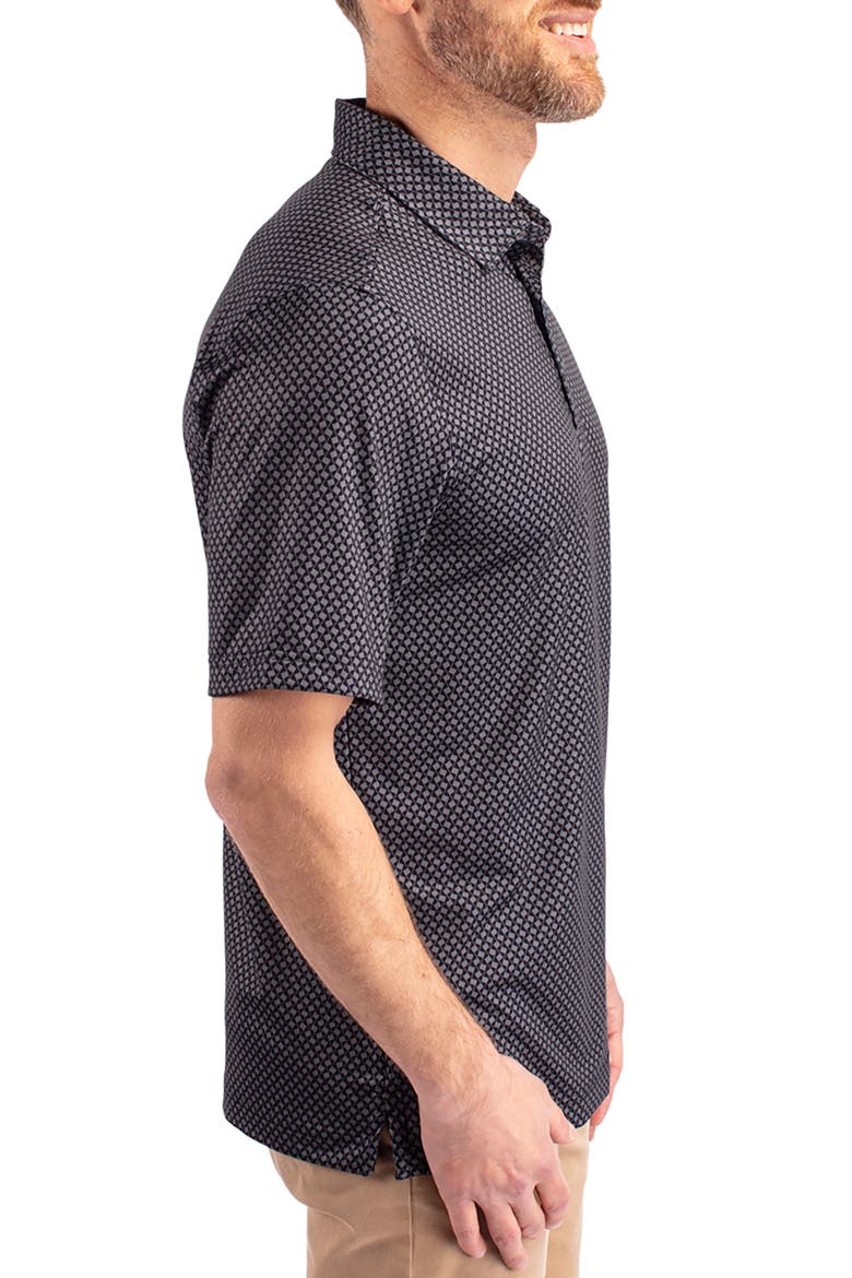 Geo Pattern Performance Polo, Alternate, color, BLACK