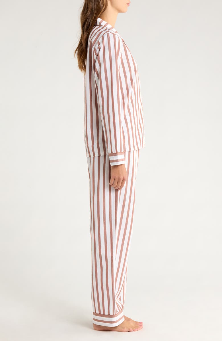 Nordstrom Classic Cotton Pajamas, Alternate, color, Brown Awning Stripe