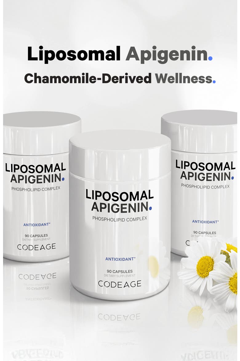 Liposomal Apigenin Daily Flavonoid Chamomile Supplement, Alternate, color, White