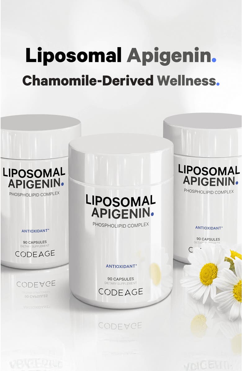 Codeage Liposomal Apigenin Daily Flavonoid Chamomile Supplement, Alternate, color, White