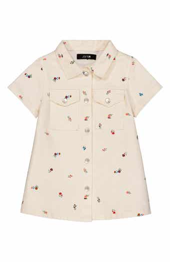 Joe's Jeans Kids' Floral Short Sleeve Denim Shirtdress