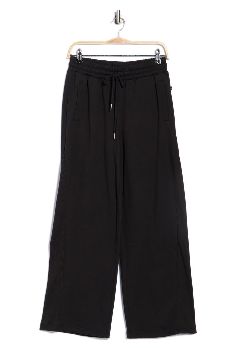 Pocket Fleece Wide Leg Pants, Alternate, color, METEORITE
