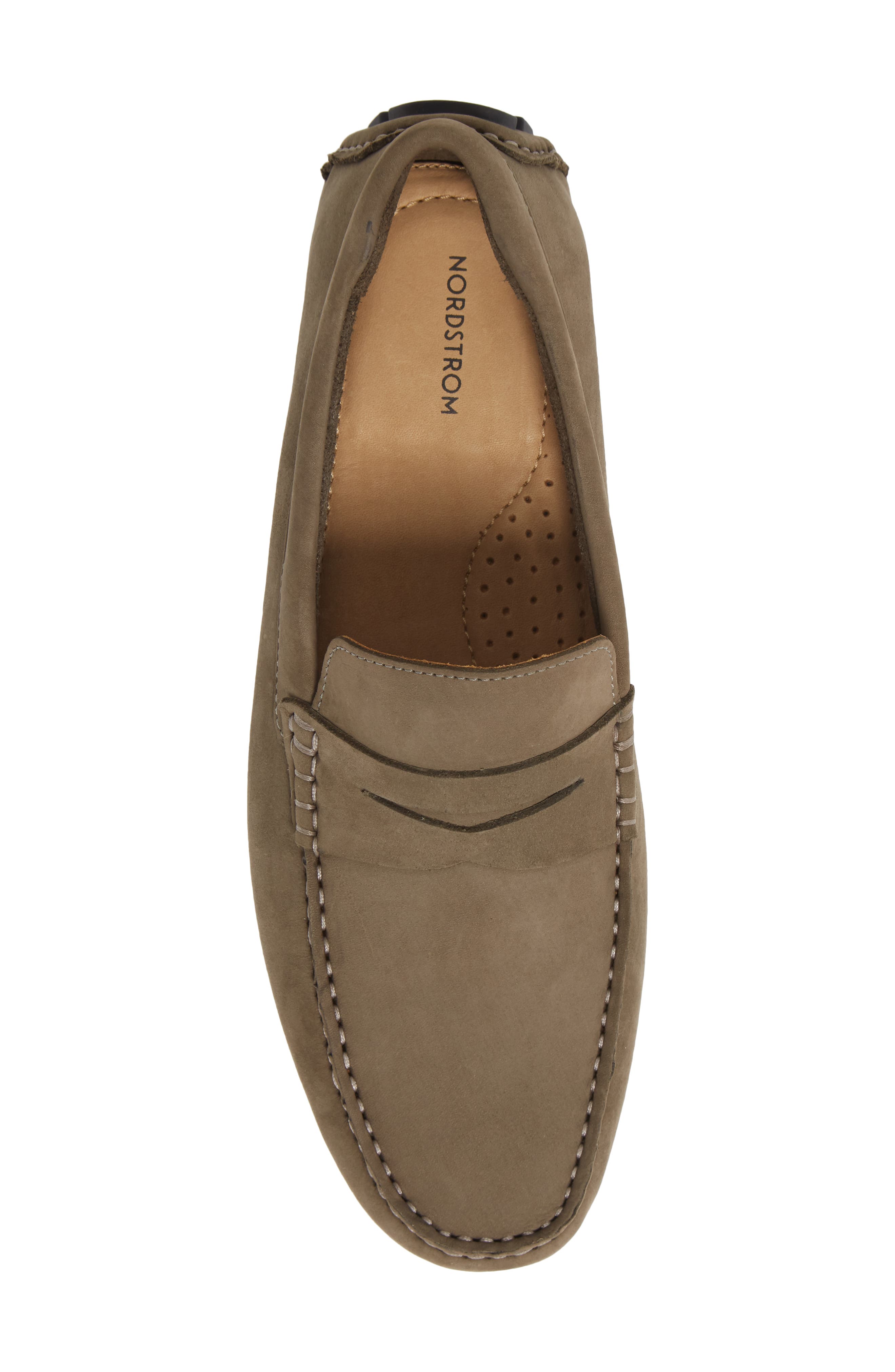 Brody Driving Penny Loafer, Alternate, color, GREY NUBUCK
