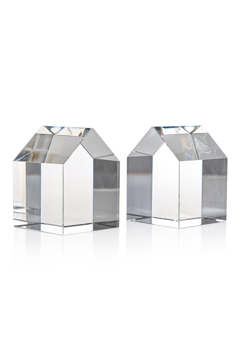 Carmac Set of 2 Glasses Houses, Alternate, color, CLEAR