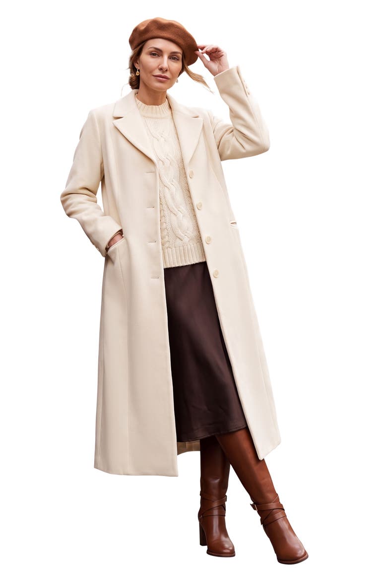 Full Length Wool Blend Coat, Alternate, color, IVORY