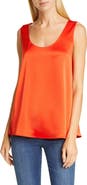 St. John Evening Scoop Neck Liquid Satin Shell