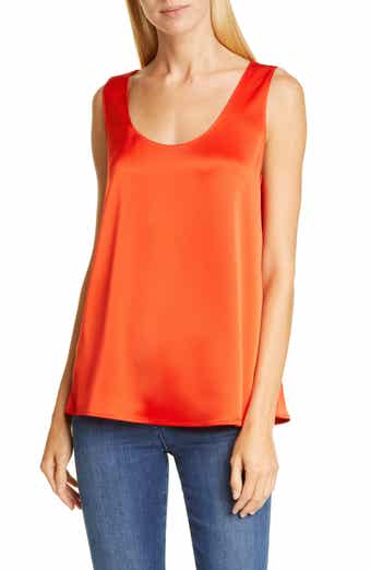 St. John Evening Scoop Neck Liquid Satin Shell