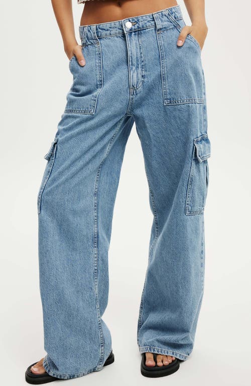 Cotton On Relaxed Cargo Jean In Cleanwater Blue
