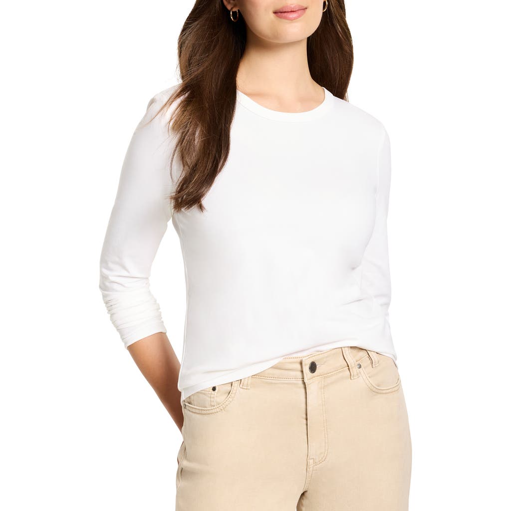 Nic + Zoe Nic+zoe Perfect Knit Long Sleeve Top In White