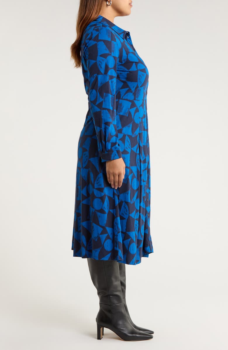 Seasalt Cornwall Coastline Print Long Sleeve Organic Cotton Blend Shirtdress, Alternate, color,