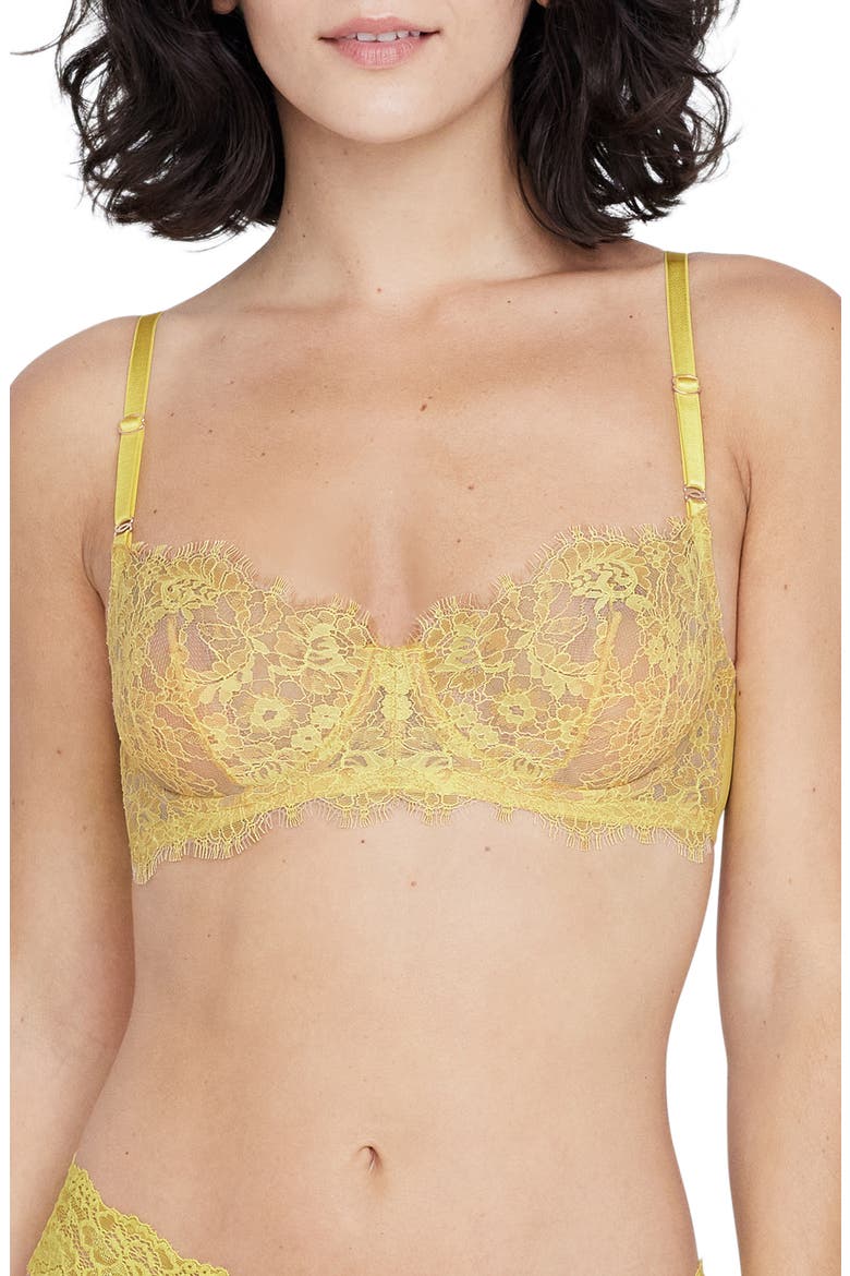 Entice Underwire Balconette Bra, Main, color, CANARY/ NYL