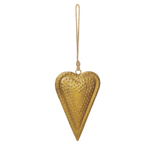 Embossed Iron Heart Bell with Jute