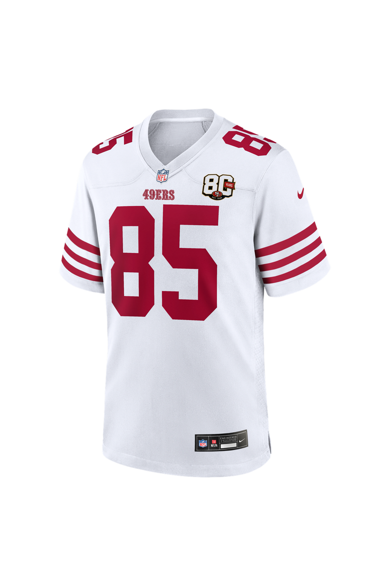 Men's Nike George Kittle White San Francisco 49ers 80th Anniversary Game Jersey, Alternate, color, White