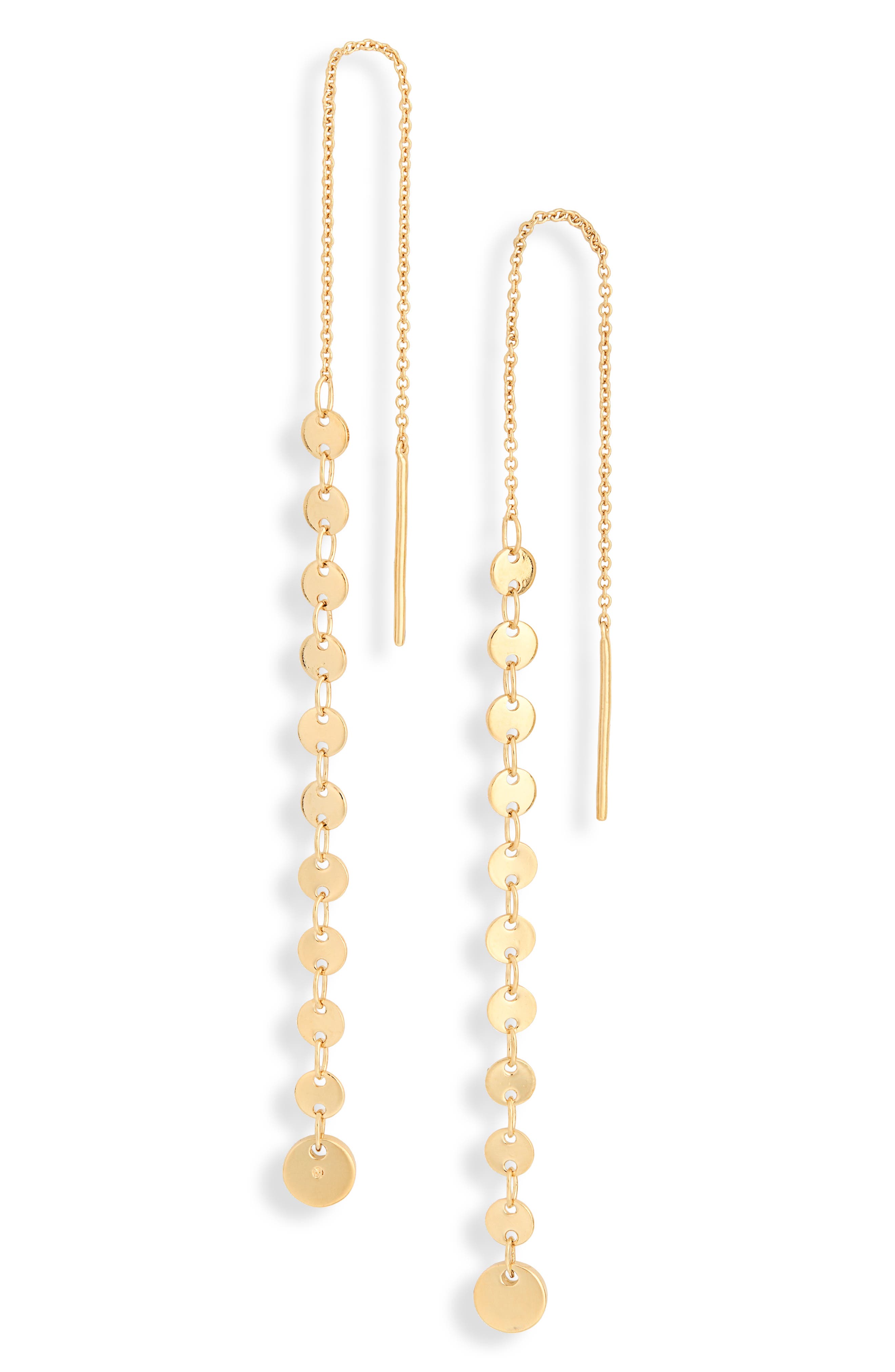 Rosalia Coin Threader Drop Earrings