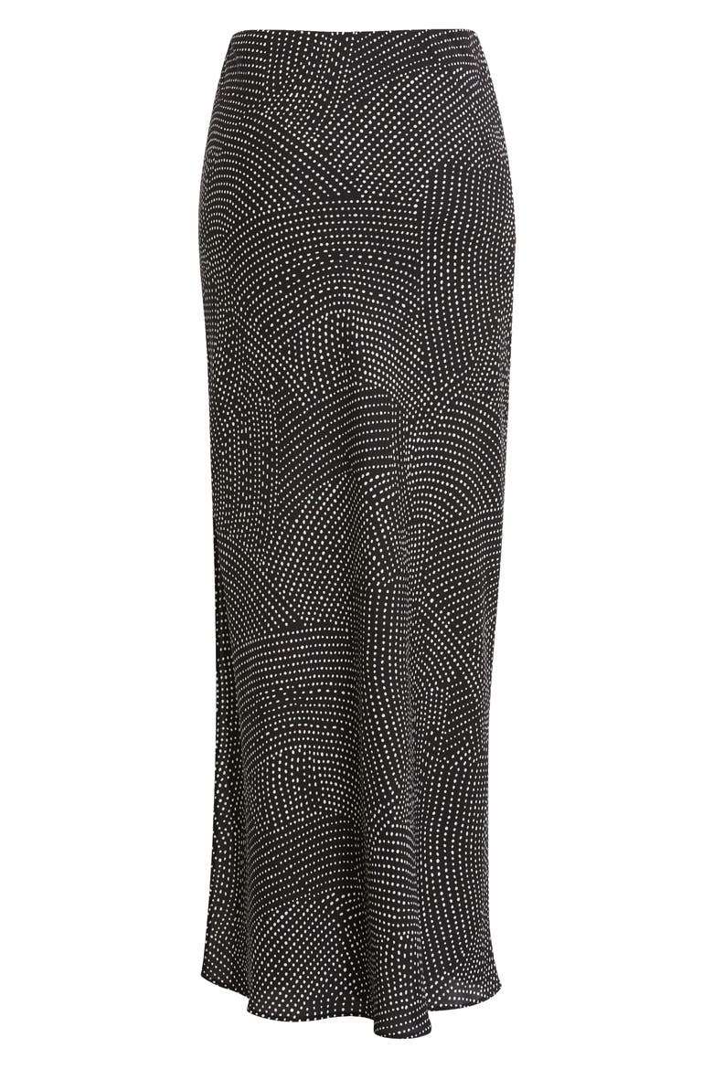 Sheer Floral Print Maxi Skirt, Alternate, color, BLACK WHITE DOT